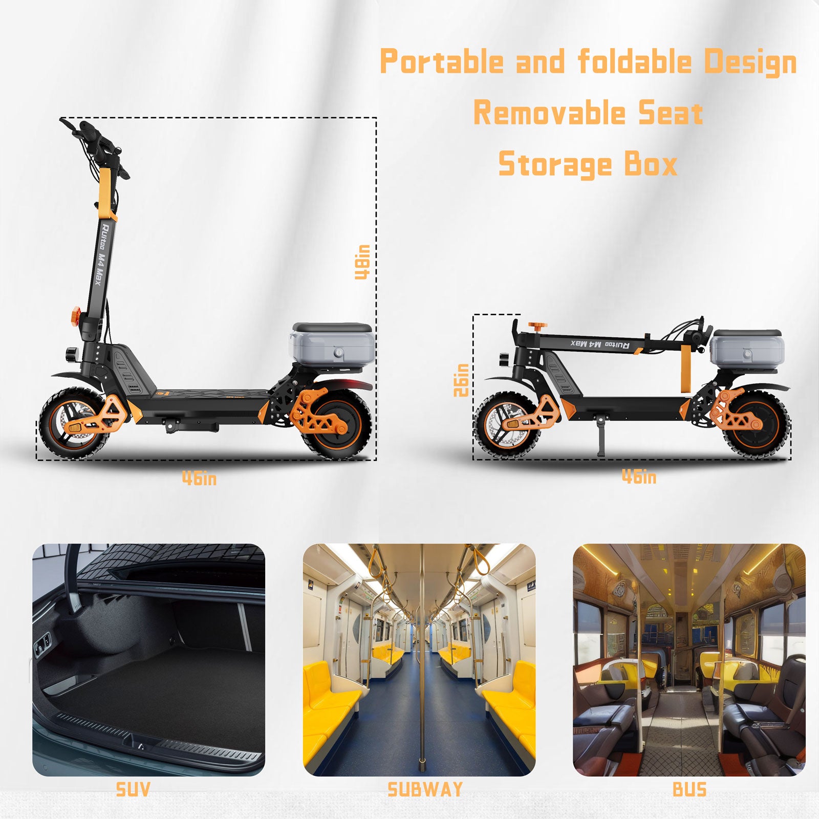 Glidezone M4 Max Foldable All-Terrain Electric Scooter for Adults, 1000W Motor, 748.80Wh Lithium Battery